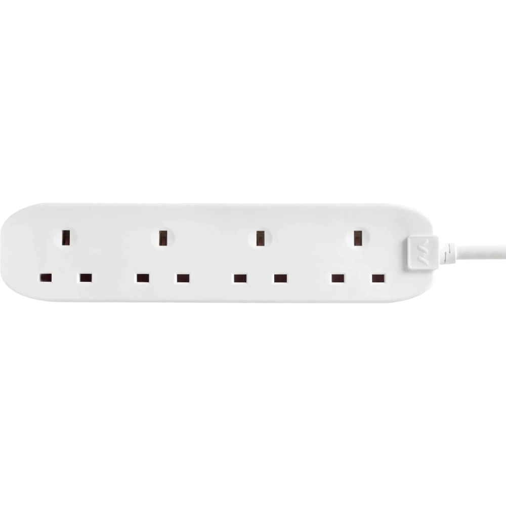 Masterplug 4 Socket 2 Metre Extension Lead - White | BFG210N-MP
