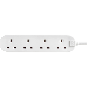 Masterplug 4 Socket 2 Metre Extension Lead - White | BFG210N-MP