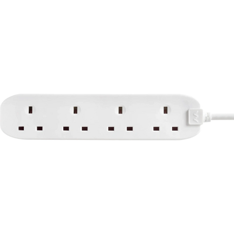 Masterplug 4 Socket 2 Metre Extension Lead - White | BFG210N-MP