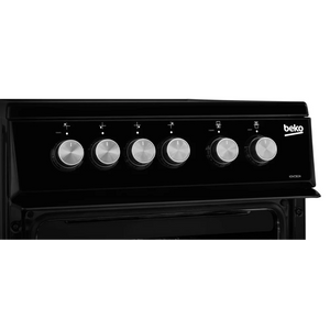 Beko 50cm Double Oven Ceramic Top Electric Cooker - Black | KDVC563AK