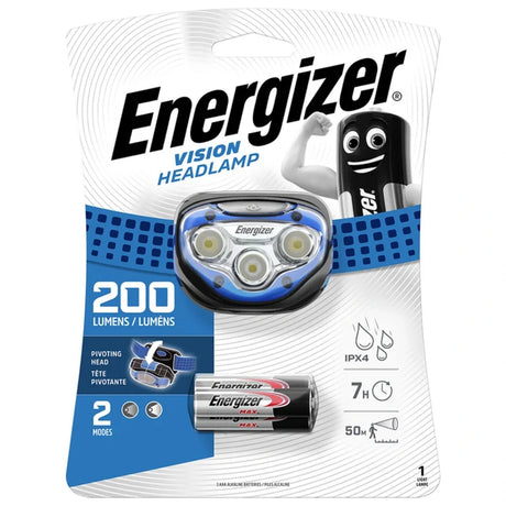 Energizer Vision Battery Headlamp Headlight 200 Lumens