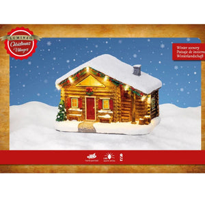 Lumineo Battery Operated LED Winter Log Cabin | 9489352
