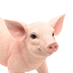 Naturecraft Standing Pig 24.5cm NC1327 cream and pink resin figurine with detailed facial features isolated on white background