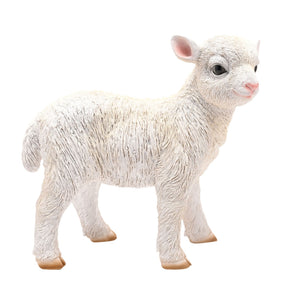 White lamb figurine on a white background