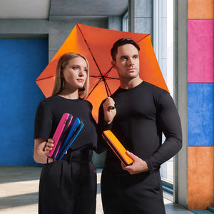 Knirps X4U Ultra Light Slim Manual Umbrella with Dry Case - Neon Orange | 9560308801