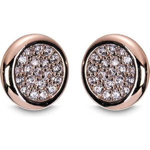 Newgrange Living Diamante Round Pendant & Earrings - Rose Gold