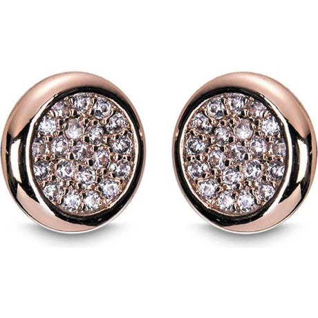 Newgrange Living Diamante Round Pendant & Earrings - Rose Gold