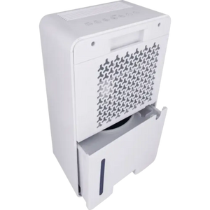 White Masterplug Puredry SmartEnergy 3-in-1 dehumidifier air purifier and ioniser with perforated front panel and pull-out water collection tank