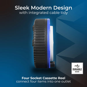Masterplug 4 Socket 5 Metre Cable Extension Reel 10amp | SCT0510/4BL-MP