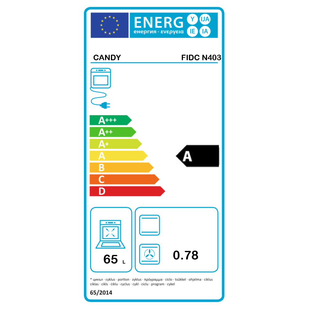 Candy Idea 65 Litre Built-In Electric Single Oven - Black | FIDCN403