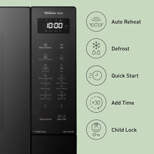 Panasonic 32 Litre 1000w Invertor Solo Microwave - Black | NN-ST65QBBPQ