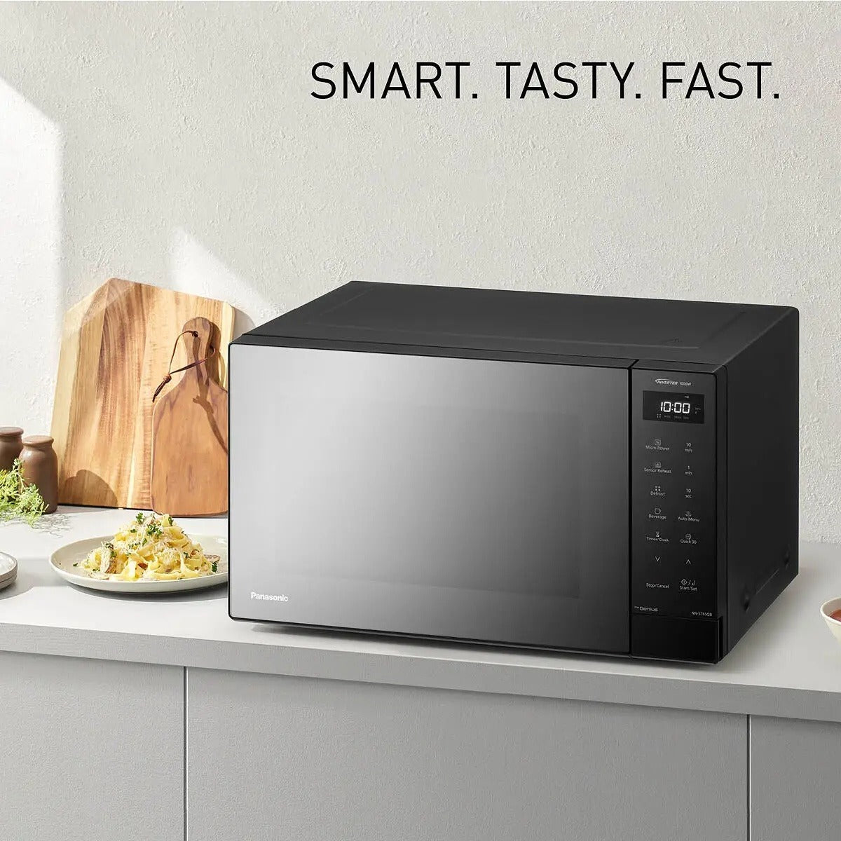Panasonic 32 Litre 1000w Invertor Solo Microwave - Black | NN-ST65QBBPQ