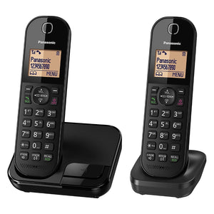 Panasonic Digital Cordless Dect Phone with 2 Handsets - Black