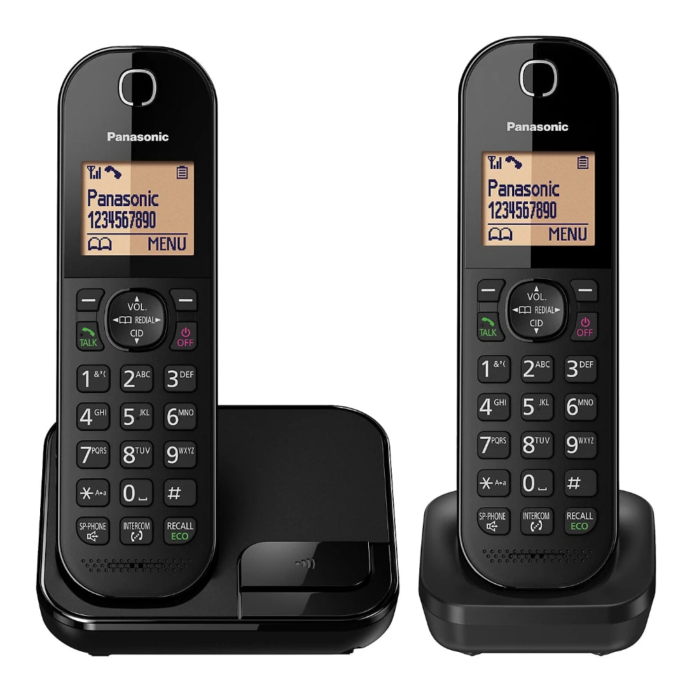 Panasonic Digital Cordless Dect Phone with 2 Handsets - Black | TLC412T