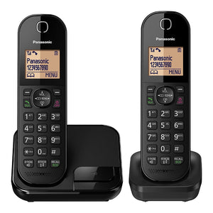 Panasonic Digital Cordless Dect Phone with 2 Handsets - Black | TLC412T