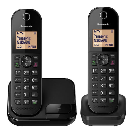 Panasonic Digital Cordless Dect Phone with 2 Handsets - Black | TLC412T