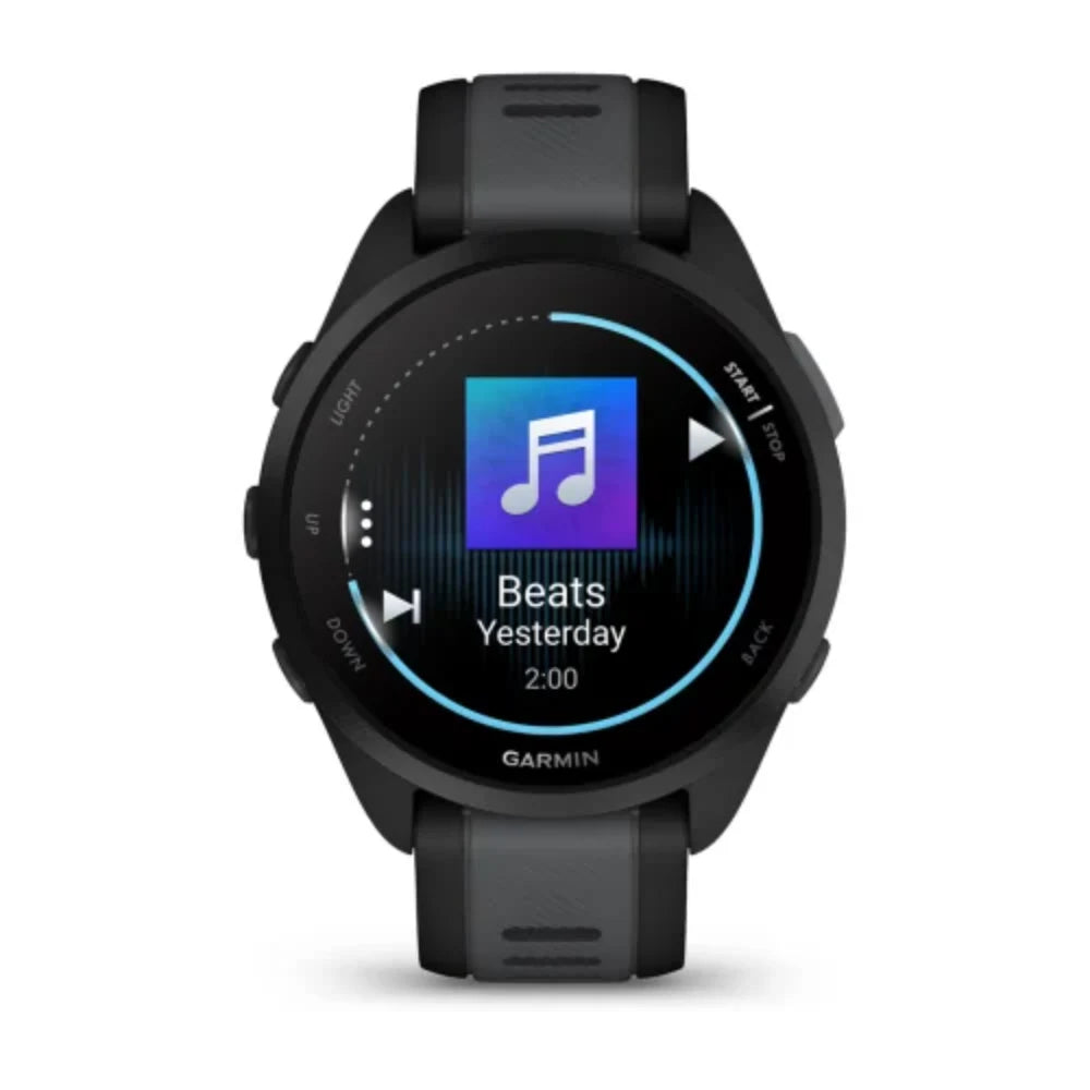 Garmin Forerunner 165 Music Smart Watch - Black and Slate Grey | 49-GAR-010-02863-30