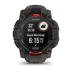Garmin Instinct 3 50mm Smart Fitness Watch - Solar Black with Charcoal Silicone Band | 49-GAR-010-02935-00