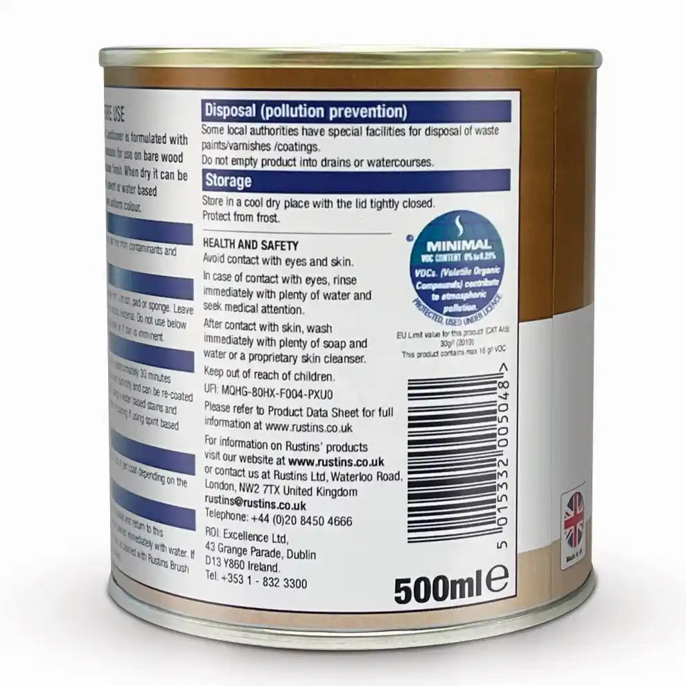 Rustins Pre Stain Wood Conditioner 500ml for Indoor and Outdoor | R690340