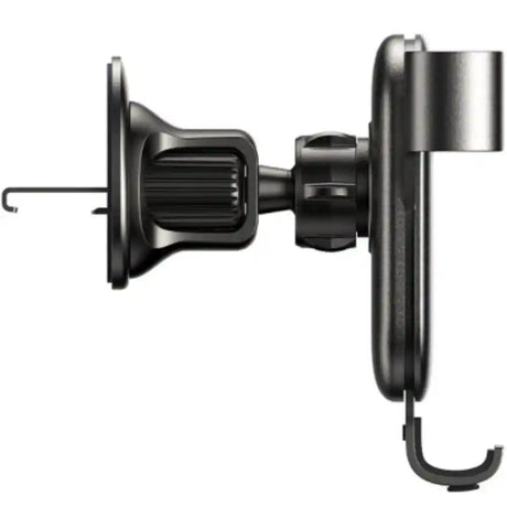 Joyroom HL-ZS392 universal black phone car holder with suction cup mount and adjustable grip arms shown from side angle
