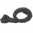 Black plastic drain snake cleaner with barbed coils and teardrop-shaped handle, 52cm length, shown uncoiled against white background