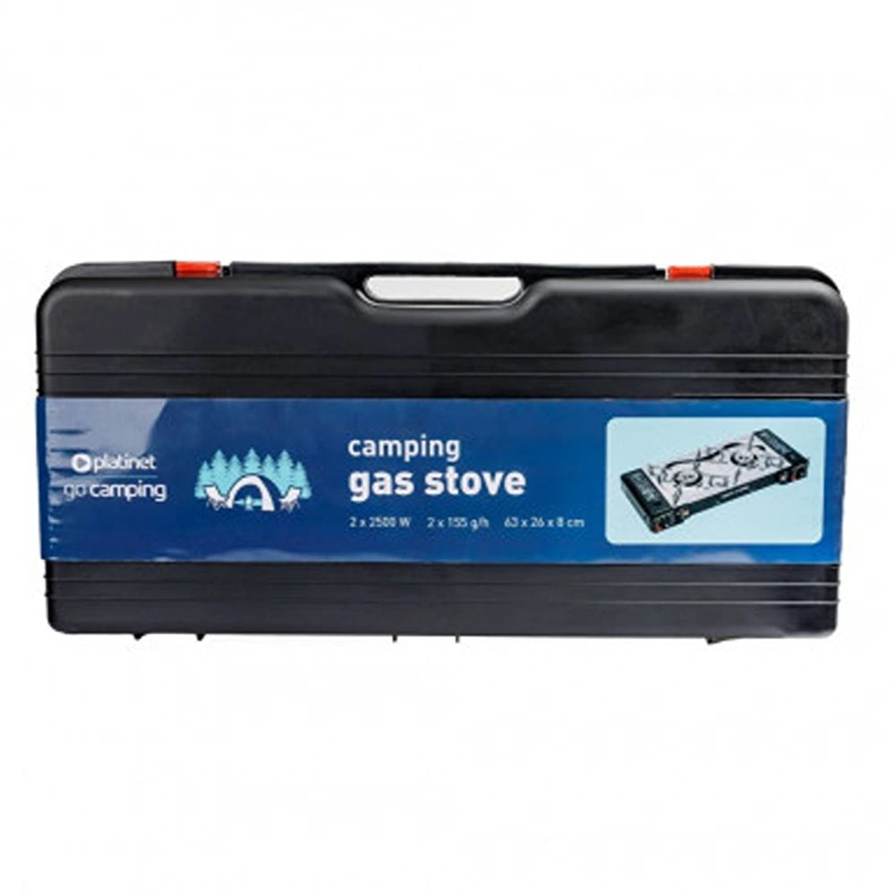 Platinet Camping Gas Stove 2 Burner - Black | 461351