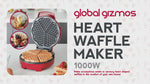 Global Gizmos Heart Shape Waffle Maker - Red | 37559