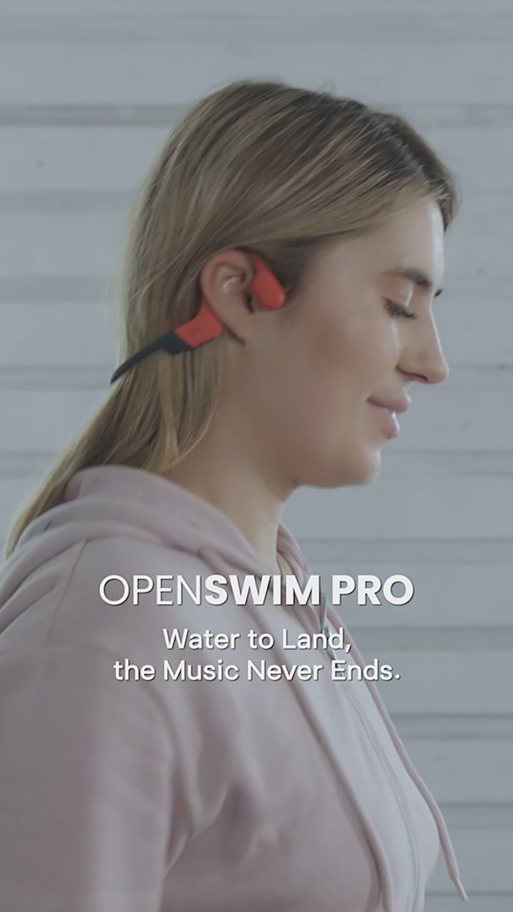 Aftershokz Shokz OpenSwim Pro Open Ear Waterproof Bluetooth Headphones - Red | 38-S711-ST-RD