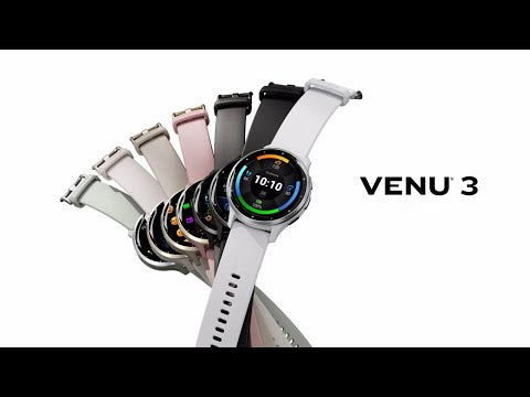 Garmin Venu 3S Soft Gold Stainless Steel Bezel Silicone Band - French Grey | 49-GAR-010-02785-02