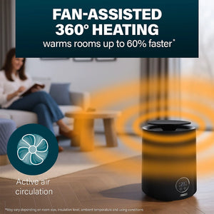 Princess 360 Degree Smart 2000w Ceramic Heater - Black | 01.348360.02.PRO