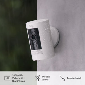 Ring Stick Up Cam Plug In Outdoor HD Security Camera - White | B0C5QX4PW2