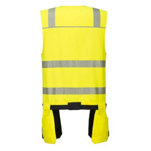 Portwest PW308 - PW3 Hi-Vis Class 1 Tool Vest - Yellow/Black - Large | PW308YBRL
