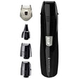 Remington Pilot PG180 mens grooming kit featuring black rechargeable trimmer with multiple interchangeable heads including beard trimmer, nose and ear attachments, and a silver comb guard displayed on white background