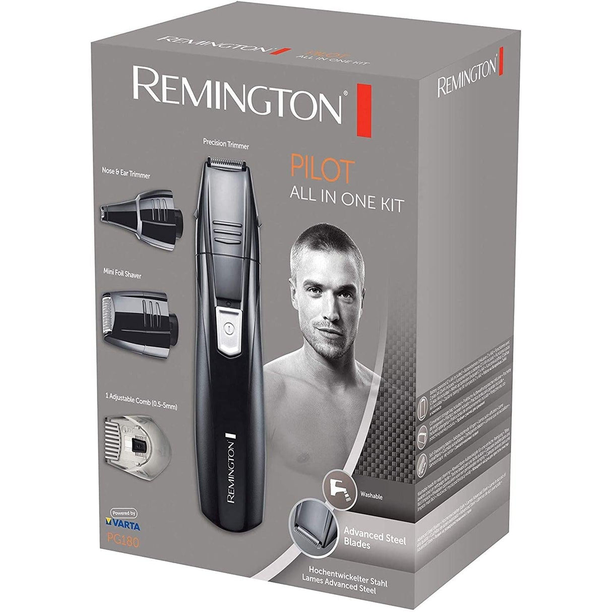 Remington Mens Pilot Grooming Kit for Hair, Beards and Stubble | PG180