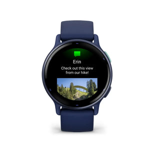 Garmin Vivoactive 5 Aluminium Bezel Silicone Band - Navy | 49-GAR-010-02862-12