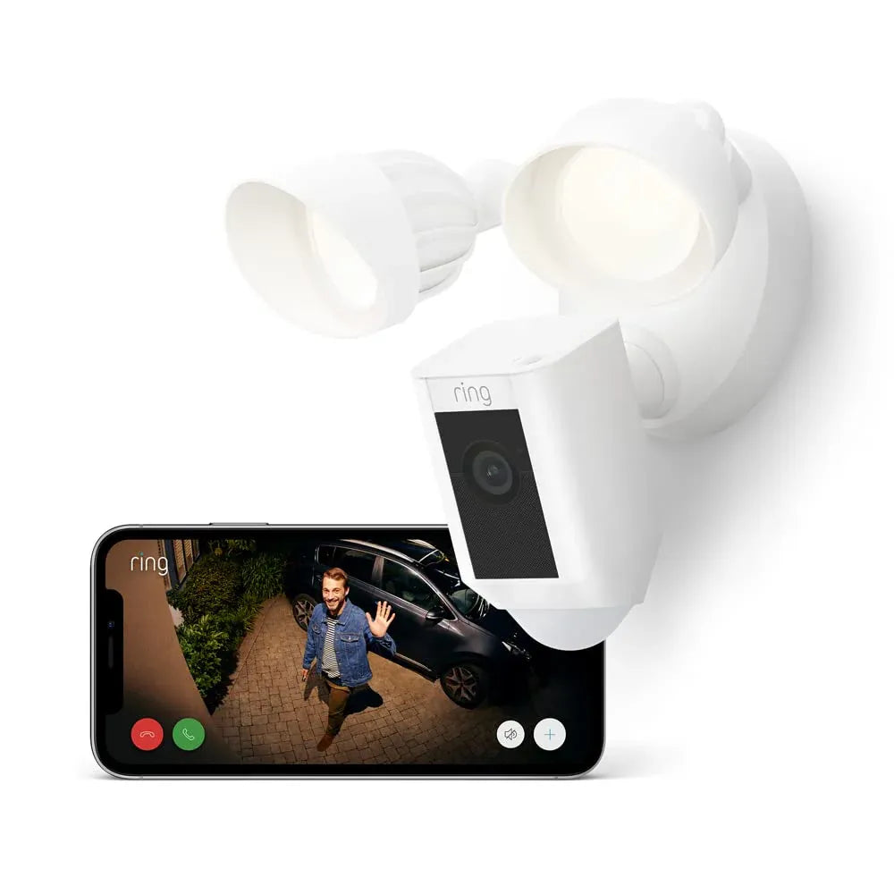 Ring Floodlight Wired Plus Wifi Security Camera - White | B08F6M24HK