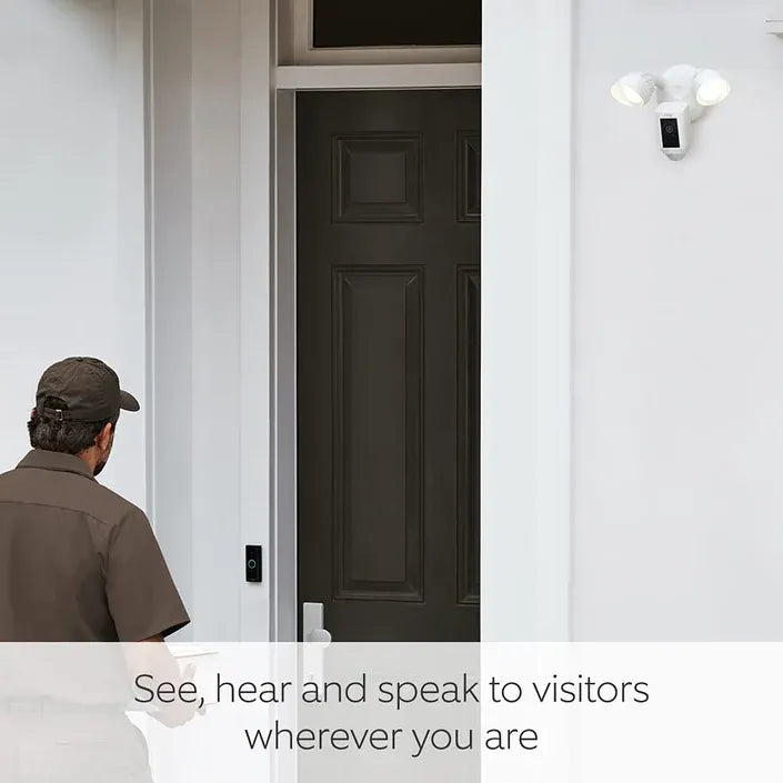 Ring Floodlight Wired Plus Wifi Security Camera - White | B08F6M24HK