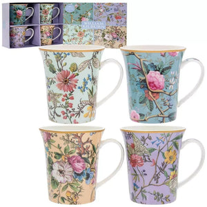 Dunlevy William Kilburn Floral Mug Set of 4 in Gift Box