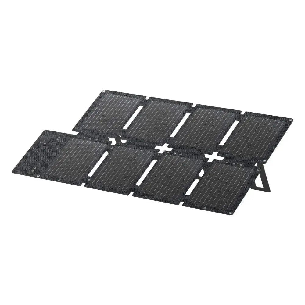 Anker SOLIX PS60 portable solar panel 60W foldable black monocrystalline panels with kickstand deployed at angle