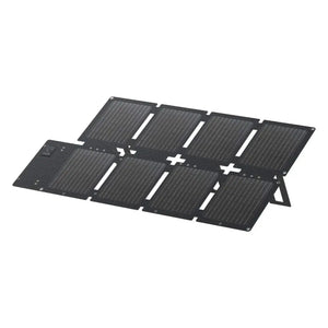 Anker SOLIX PS60 portable solar panel 60W foldable black monocrystalline panels with kickstand deployed at angle