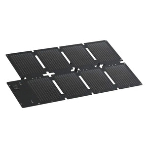 Anker SOLIX PS60 portable solar panel 60W foldable black with white vertical striping and connection ports displayed in open position