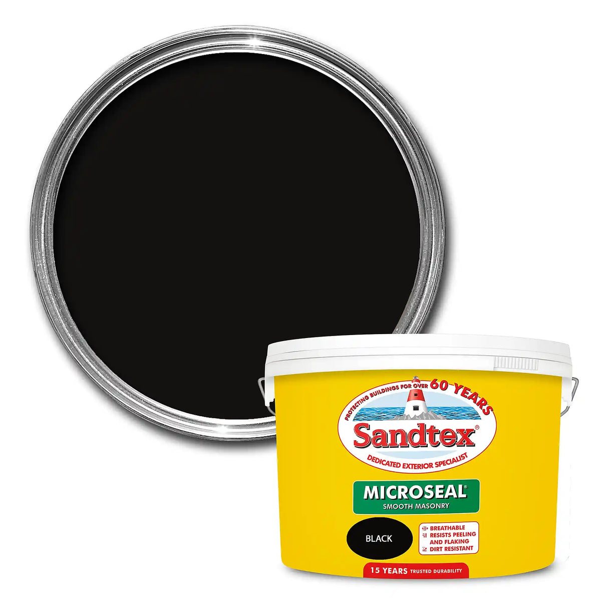 Sandtex Smooth Masonary Paint 10 Litre - Black | 5090771
