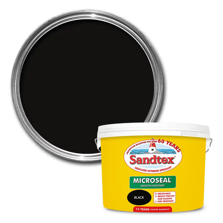Sandtex Smooth Masonary Paint 10 Litre - Black | 5090771