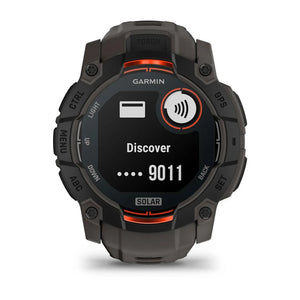 Garmin Instinct 3 50mm Smart Fitness Watch - Solar Black with Charcoal Silicone Band | 49-GAR-010-02935-00