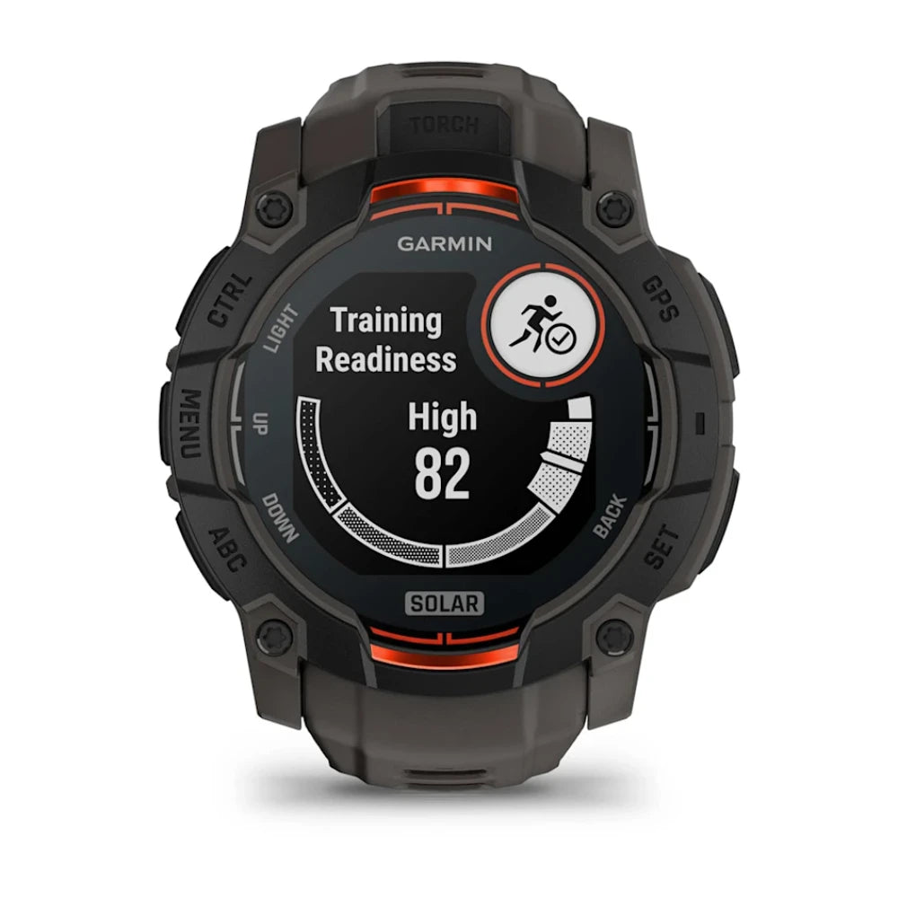 Garmin Instinct 3 50mm Smart Fitness Watch - Solar Black with Charcoal Silicone Band | 49-GAR-010-02935-00