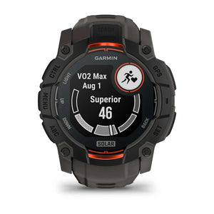 Garmin Instinct 3 50mm Smart Fitness Watch - Solar Black with Charcoal Silicone Band | 49-GAR-010-02935-00