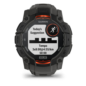 Garmin Instinct 3 50mm Smart Fitness Watch - Solar Black with Charcoal Silicone Band | 49-GAR-010-02935-00