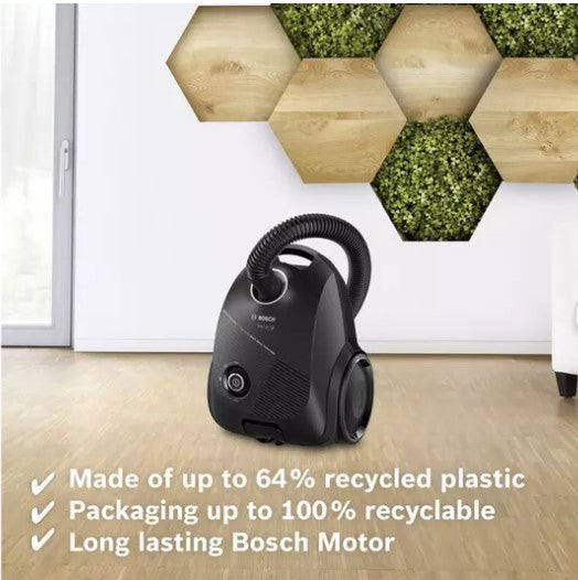 Bosch Serie 2 ProEco Cylinder Vacuum Cleaner - Black | BGBS2BA1GB