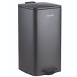 Casa & Casa Seattle Square Slate Pedal Bin 30 Litre in dark grey slate finish with black top lid and foot pedal, modern cylindrical design