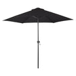 Black patio umbrella on a white background